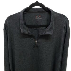 Johnston & Murphy XC4 1/4 Zip Pullover Men's XXXL 3XL Charcoal Gray Golf Sweater